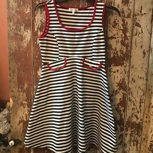 *SALE* Vintage Striped Red Dress Midi Nautical